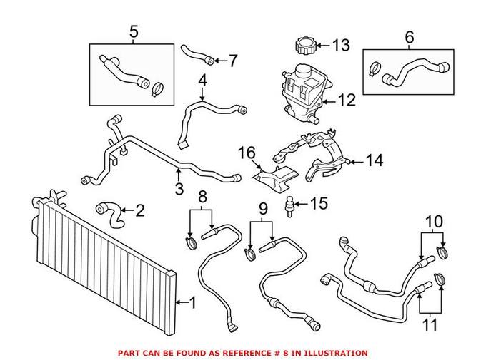 BMW Engine Coolant Hose 17127619699